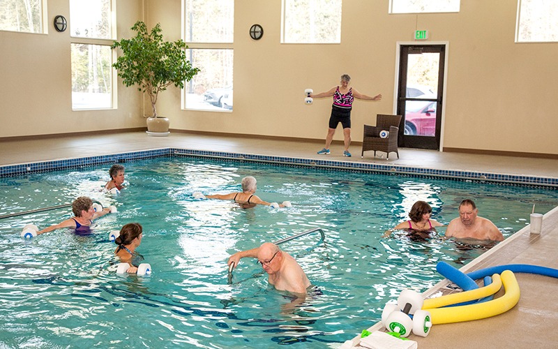 Warm WAter therapy at Majestic Pines in the pool